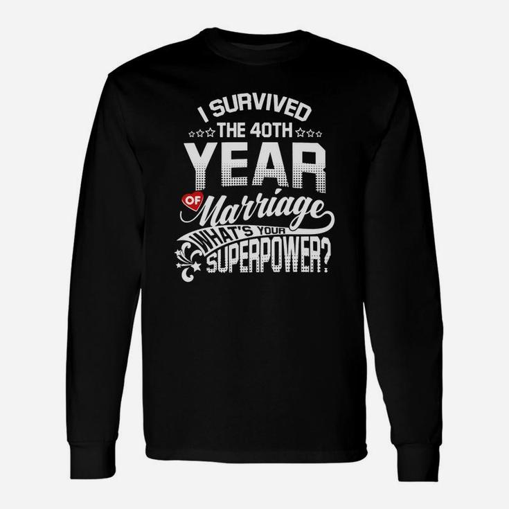 Anniversary 40th 40 Years Wedding Marriage Long Sleeve T-Shirt