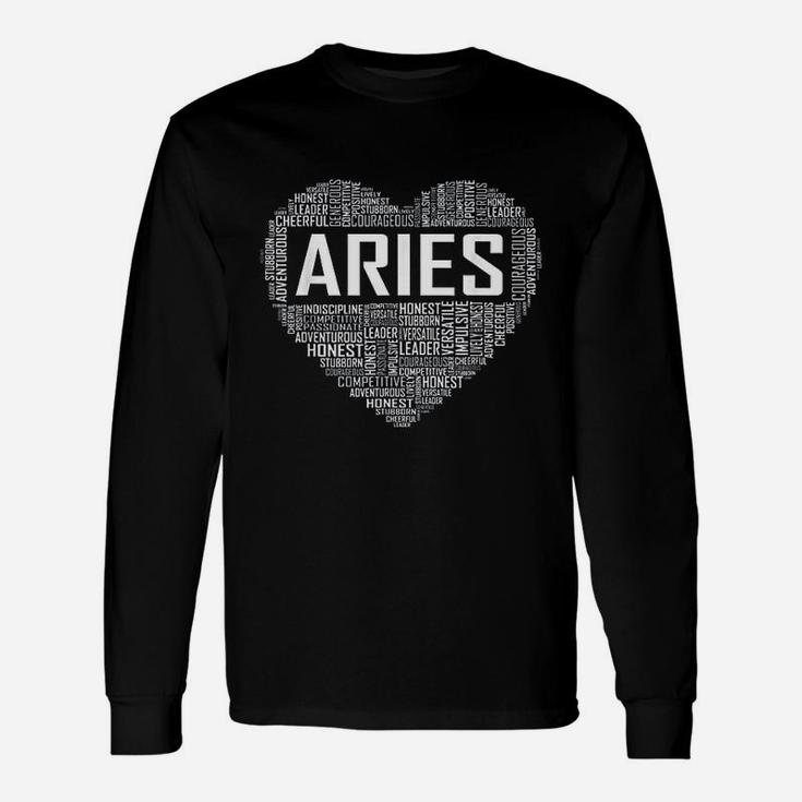 Aries Zodiac Traits Horoscope Astrology Sign Long Sleeve T-Shirt