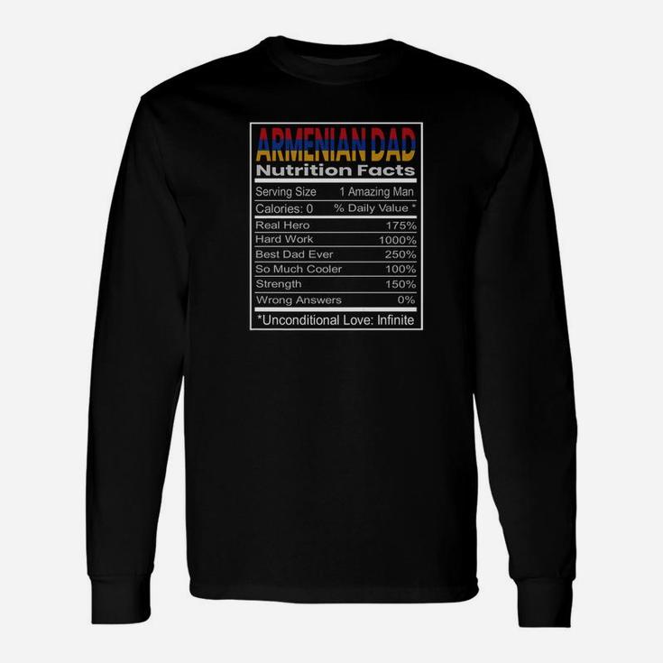 Armenian Dad Nutrition Facts Fathers Day Long Sleeve T-Shirt