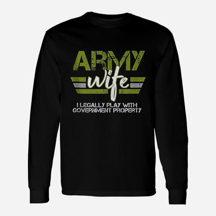 Army Veteran Wife Pink Army Wife Long Sleeve T-Shirt