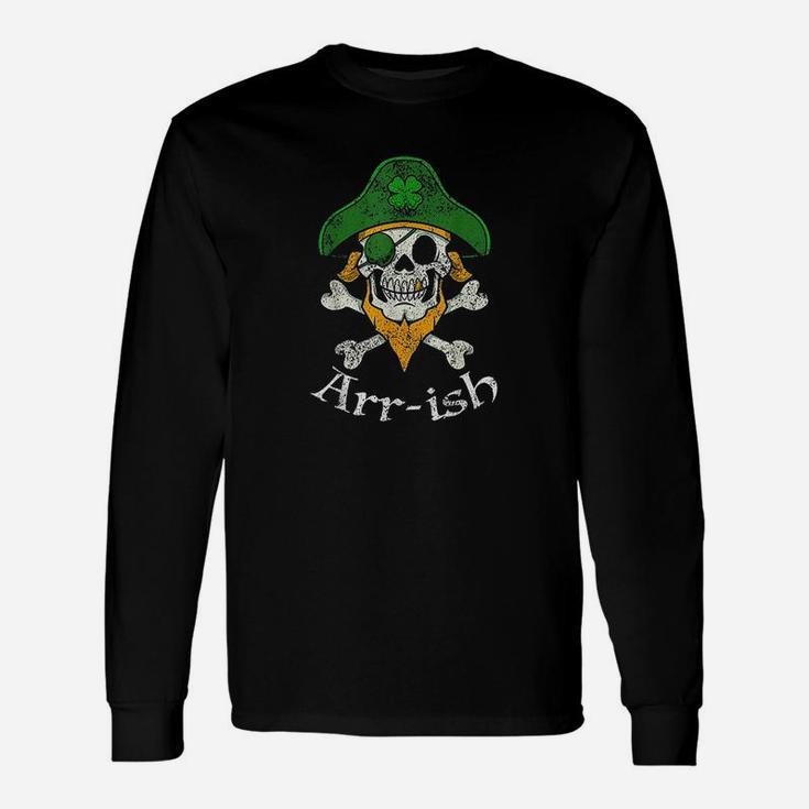 Arrish Irish Pirate Clover Skull Cool St Patricks Day Long Sleeve T-Shirt