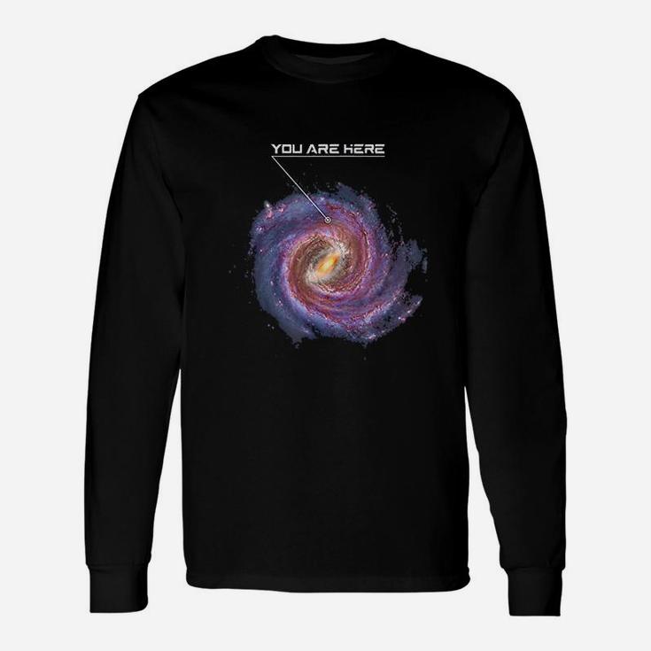 You Are Here Astronomy Milky Way Solar System Galaxy Space Long Sleeve T-Shirt