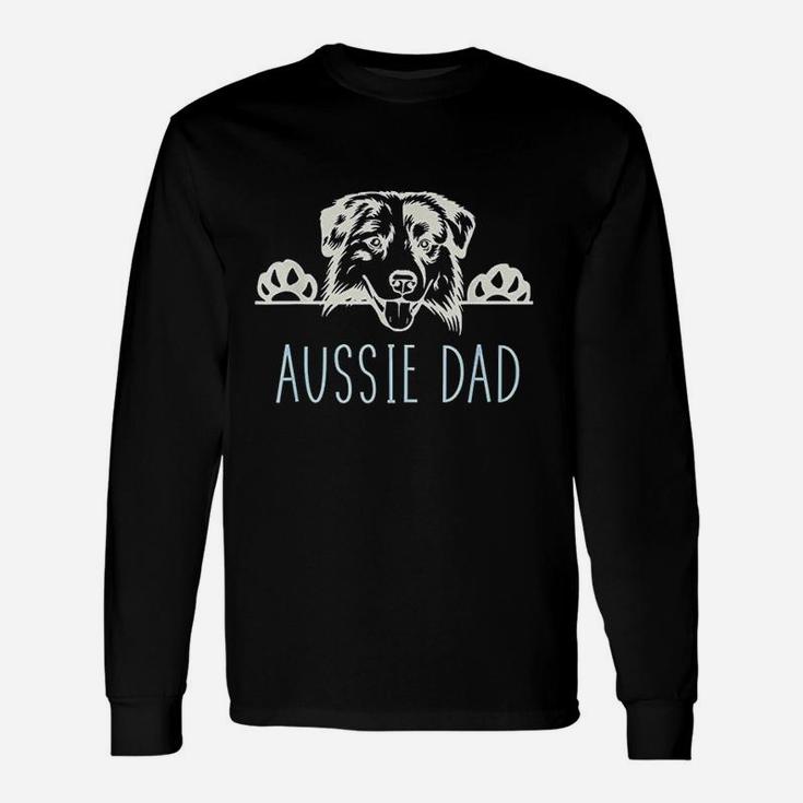 Aussie Dad With Australian Shepherd Dog Long Sleeve T-Shirt
