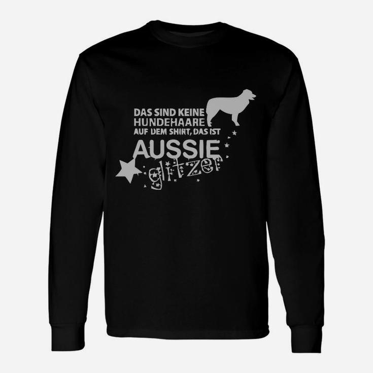 Aussie Hunde Glitzer Langarmshirts, Lustiges Hundehaare Spruch Design