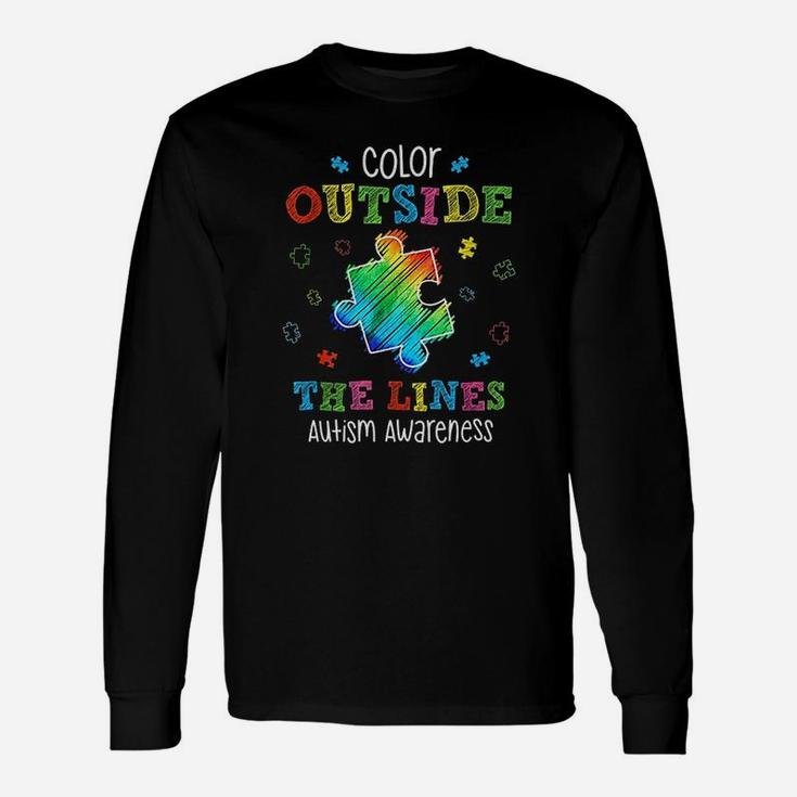 Autism Awareness Colour Outside The Line Autism Long Sleeve T-Shirt