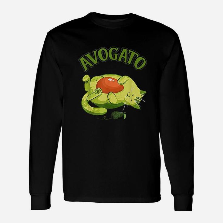 Avogato Cat Avocado Long Sleeve T-Shirt