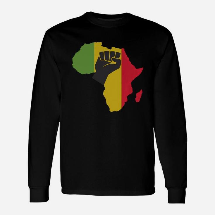 Awesome Africa Black Power With Africa Map Fist Long Sleeve T-Shirt