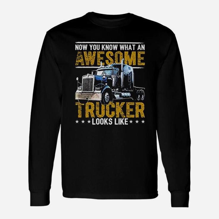Awesome Trucker Big Rig Sem Trailer Truck Driver Long Sleeve T-Shirt