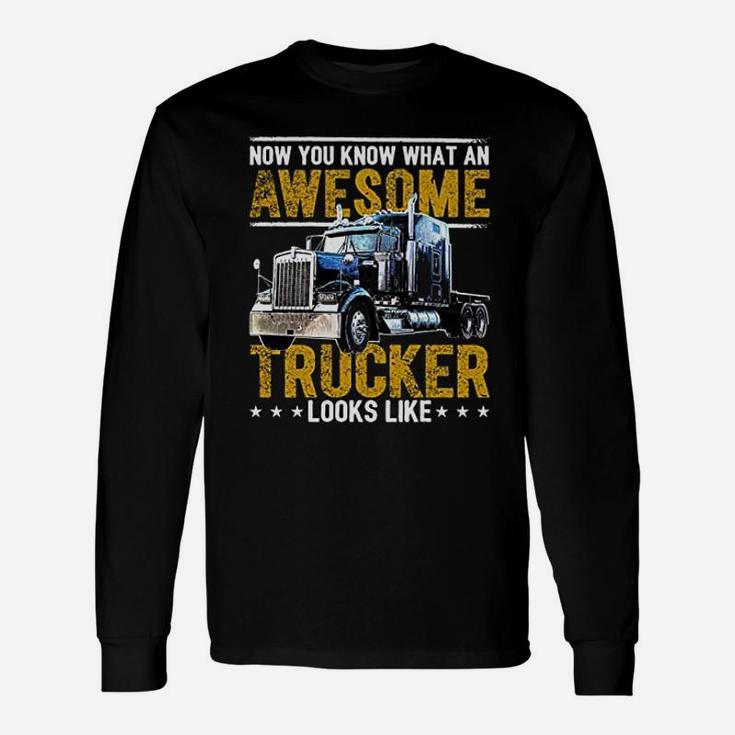 Awesome Trucker Big Rig Semi Trailer Truck Driver Long Sleeve T-Shirt