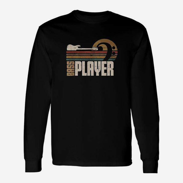 Bass Guitar Player Vintage Bass Clef For Bassist Long Sleeve T-Shirt