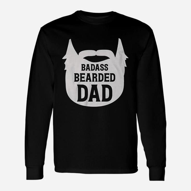 Bearded Dad Manly Beard Silhouette Father Parent Long Sleeve T-Shirt