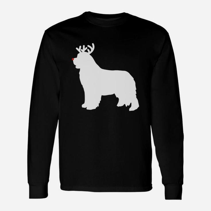 Beautiful Newfoundland Reindeer Christmas Dog Sweater Long Sleeve T-Shirt