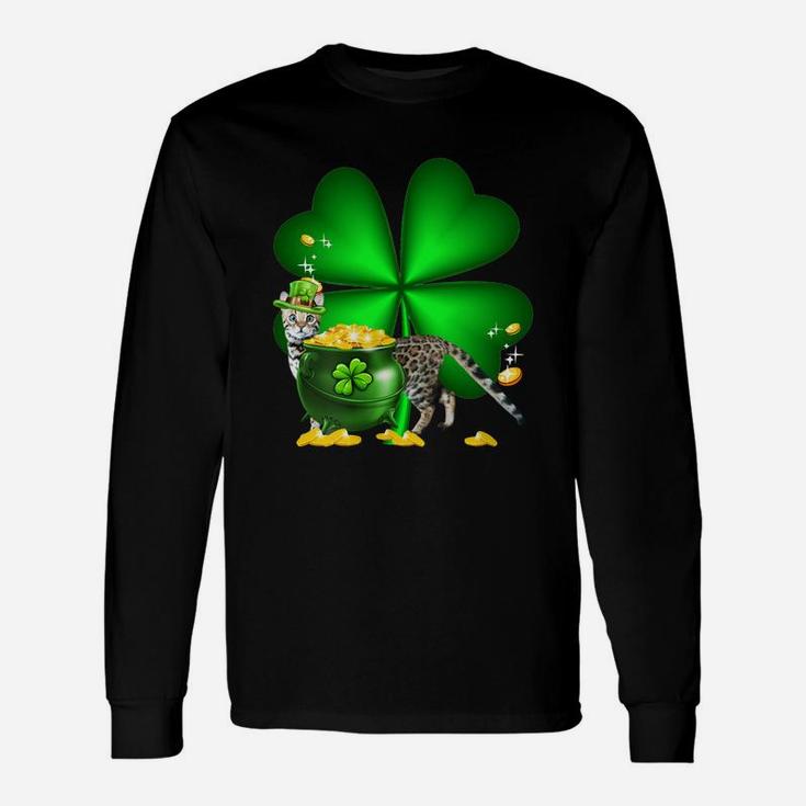 Bengal Shamrock St Patricks Day Irish Great Cat Lovers Long Sleeve T-Shirt