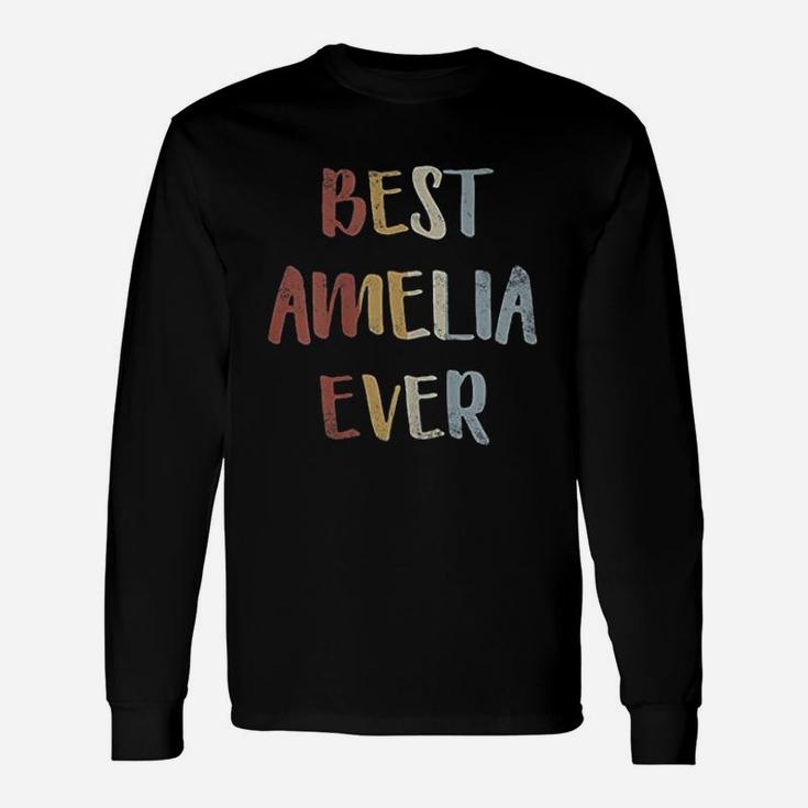 Best Amelia Ever Retro Vintage First Name Long Sleeve T-Shirt