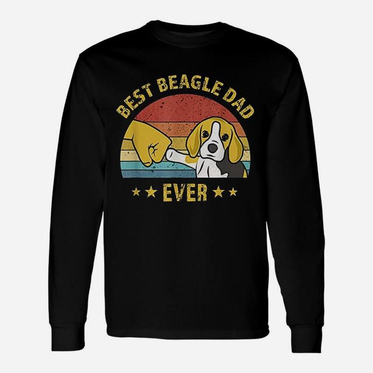 Best Beagle Dad Ever Retro Vintage Long Sleeve T-Shirt