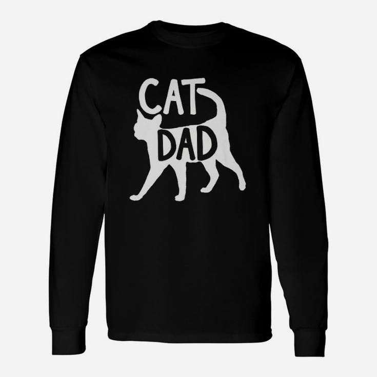 Best Cat Dad Fathers Day Men Kitty Daddy Papa Christmas Long Sleeve T-Shirt