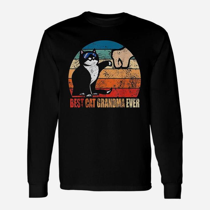 Best Cat Grandma Ever Fist Bump Nana Long Sleeve T-Shirt