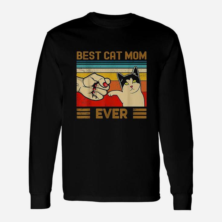 Best Cat Mom Ever Cat Mom Mother Vintage Long Sleeve T-Shirt