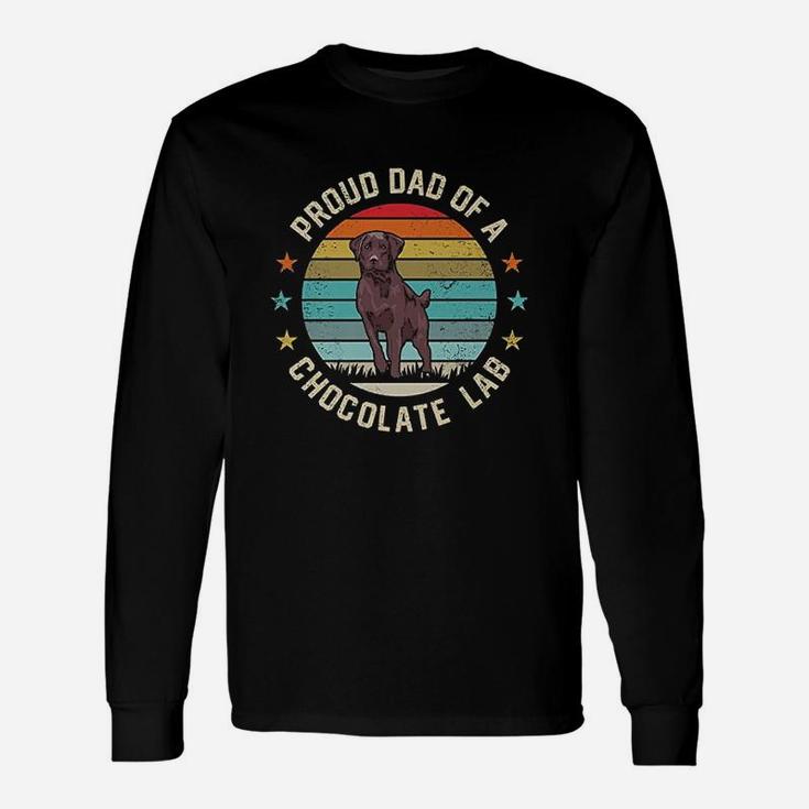 Best Chocolate Lab Dad Dog Lover Brown Labrador Retriever Long Sleeve T-Shirt