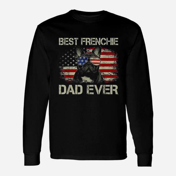Best Frenchie Dad Ever Bulldog American Flag Long Sleeve T-Shirt