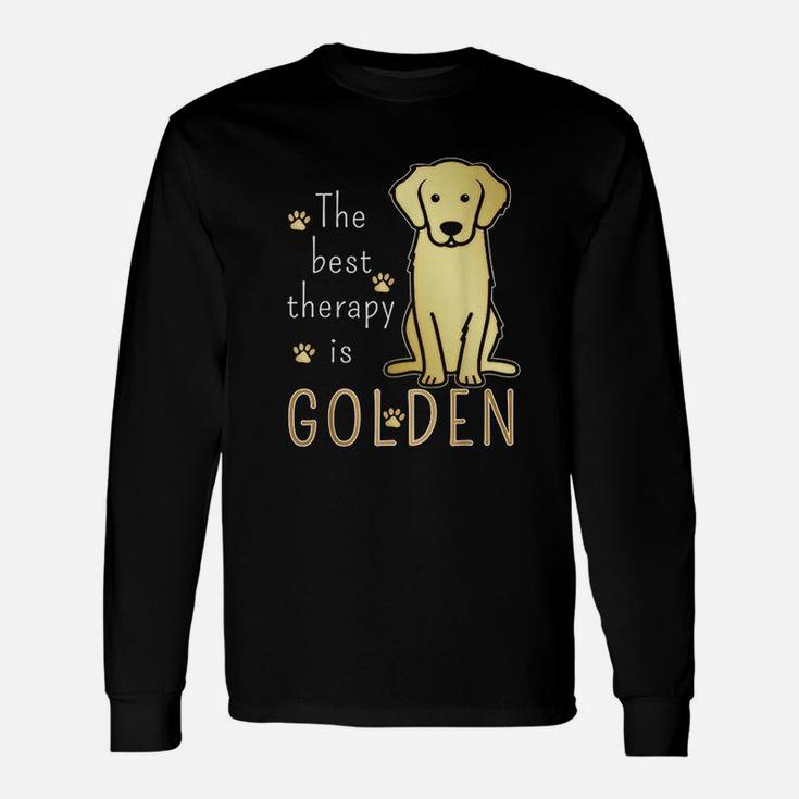 The Best Therapy Is Golden Retriever Dog Long Sleeve T-Shirt | Seseable