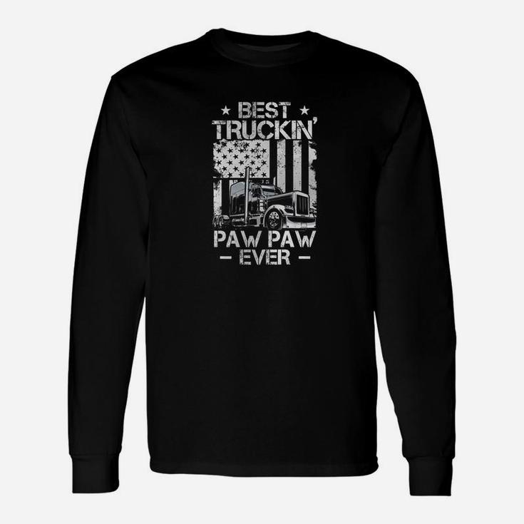 Best Truckin Pawpaw Ever Shirt For Dad On Fathers Day Premium Long Sleeve T-Shirt