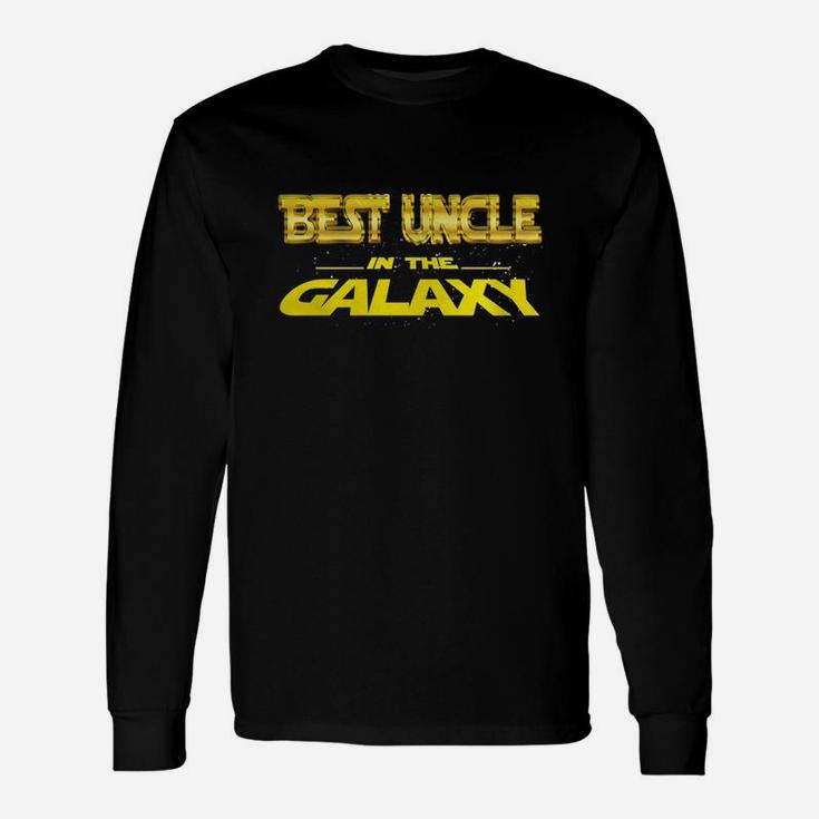 Best Uncle In The Galaxy Tshirt Cool Uncle Medium Black Long Sleeve T-Shirt