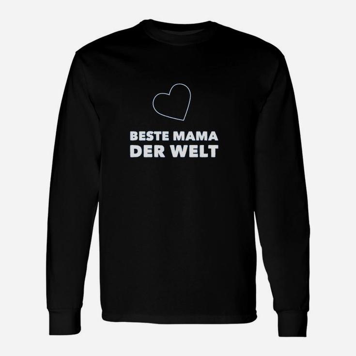 Beste Mama der Welt Schwarzes Langarmshirts, Muttertag Herz Design