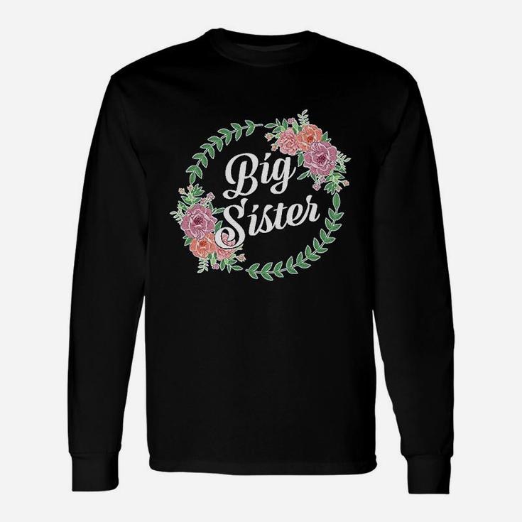 Big Sister With Flower Circle Youth Long Sleeve T-Shirt