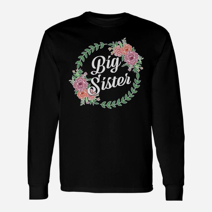 Big Sister With Flower Circle Youth Long Sleeve T-Shirt