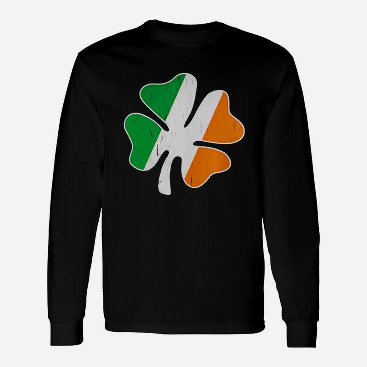 Big Vintage Irish Flag Shamrock T-shirt Long Sleeve T-Shirt