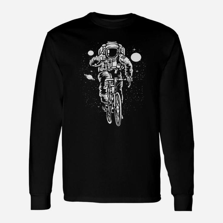 Bike T-shirt Biking Astronaut Fun Bicycle Space Cycling Tee Long Sleeve T-Shirt