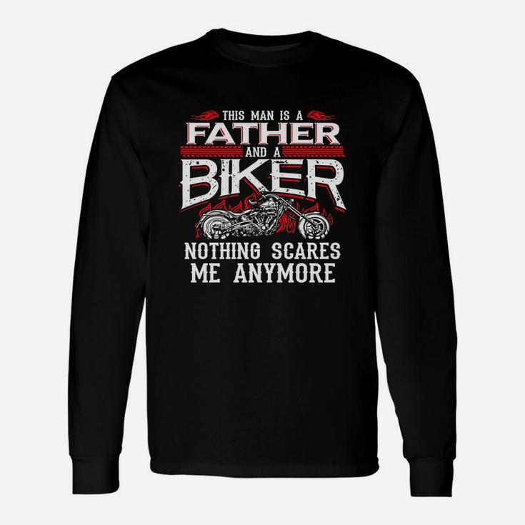 Biker Dad Fathers Day Motorcycle Long Sleeve T-Shirt