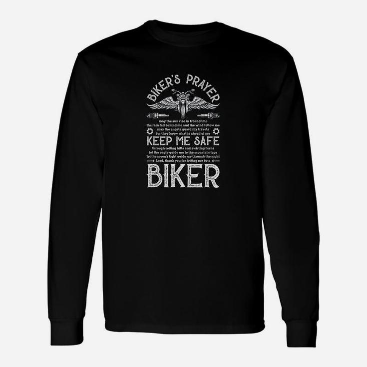 Biker's Prayer Vintage Motorcycle Biker Biking Motorcycling Long Sleeve T-Shirt
