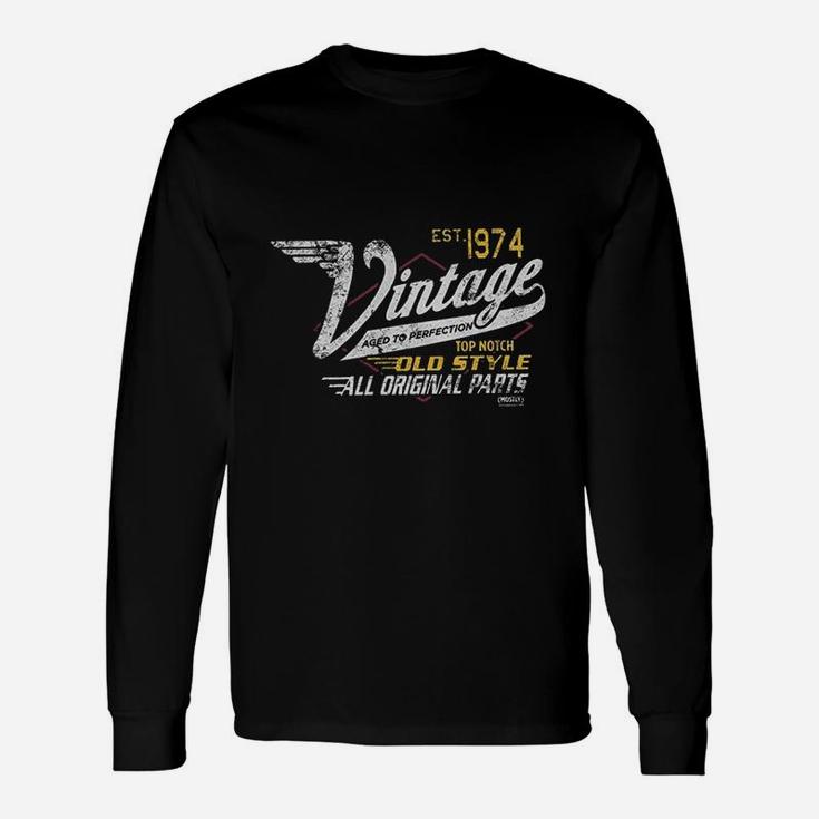 Birthday Vintage 1974 Aged To Perfection Vintage Racing Long Sleeve T-Shirt