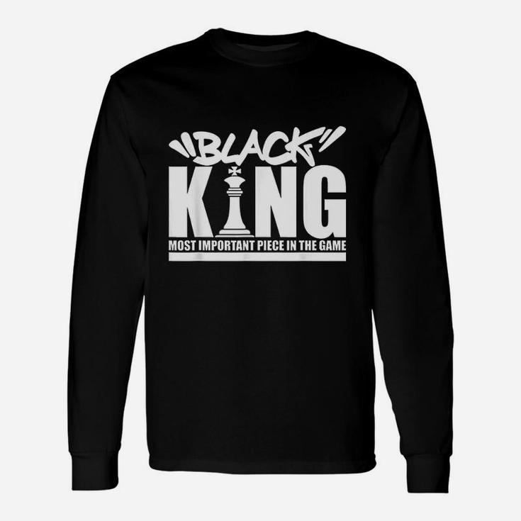 Black King Chess Piece Couples King Queen Proud Black Long Sleeve T-Shirt