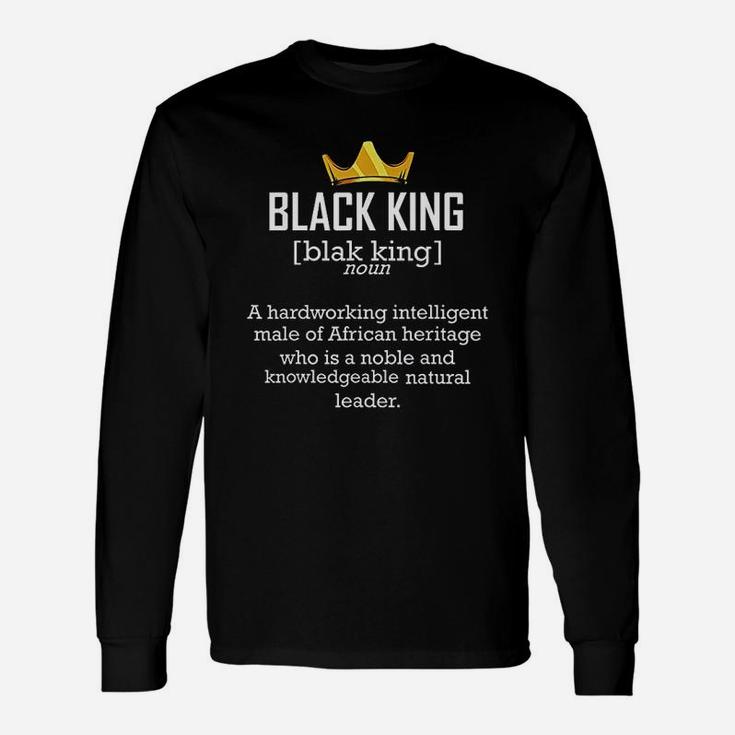 Black King Definition African Heritage Graduation Long Sleeve T-Shirt