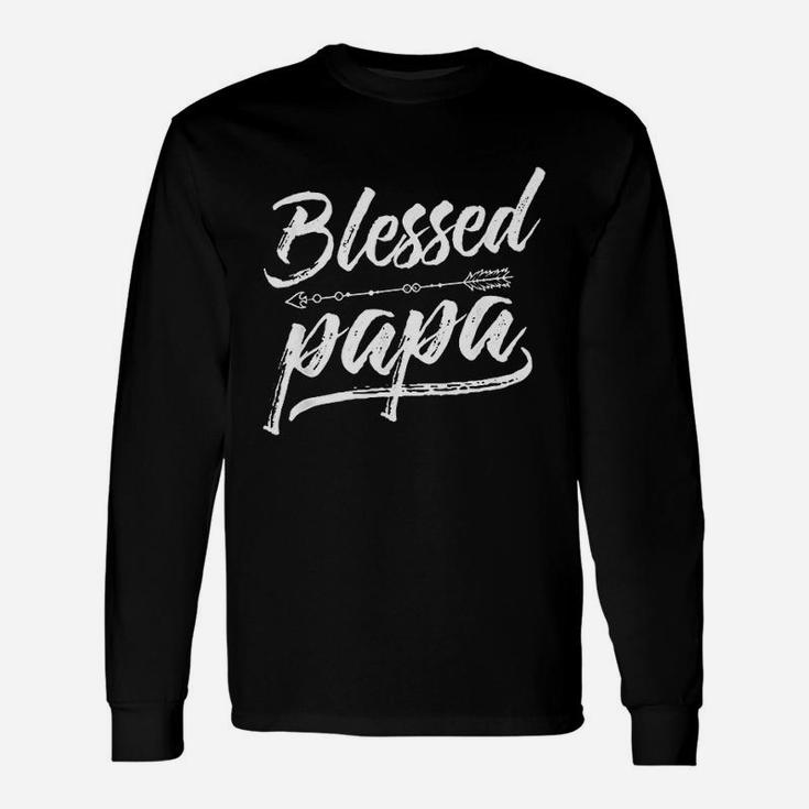 Blessed Papa New Dad Fathers Day Long Sleeve T-Shirt