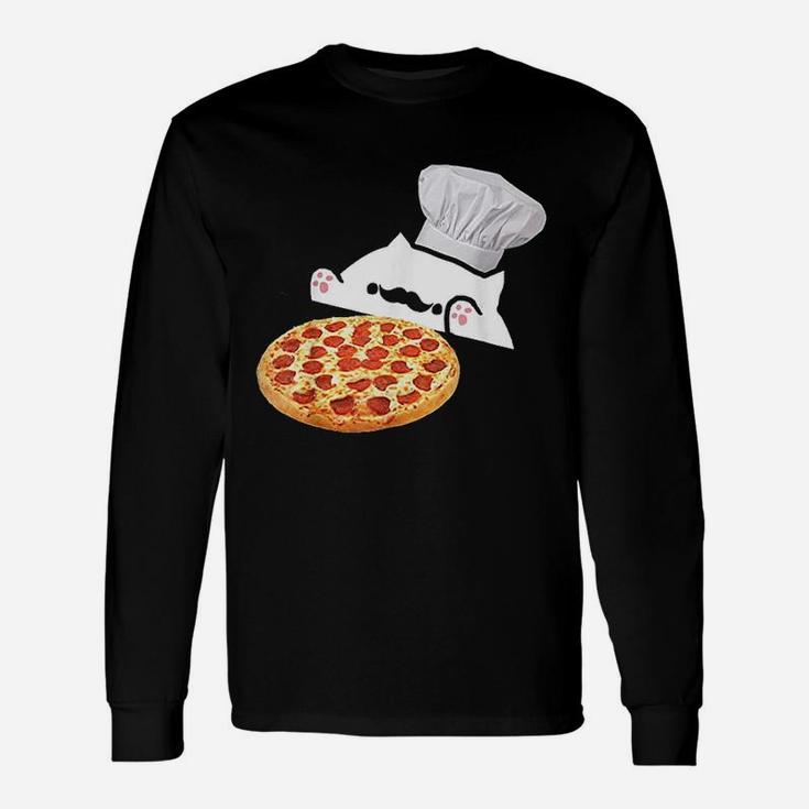 Bongo Cat Pizza Chef Dank Memes Long Sleeve T-Shirt