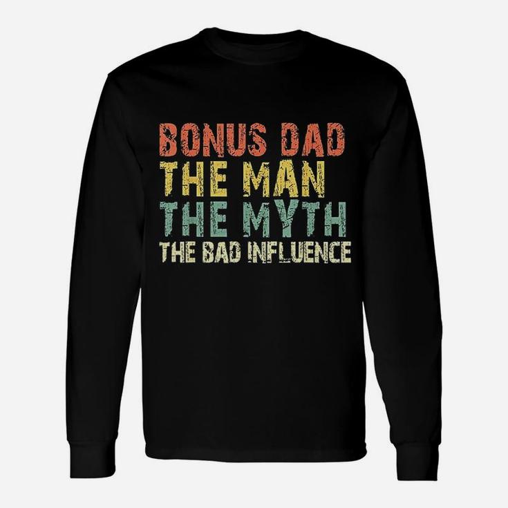 Bonus Dad The Man Myth Bad Influence Vintage Christmas Long Sleeve T-Shirt