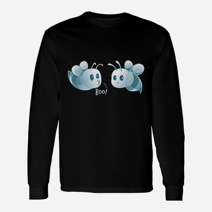 Boo Bees Halloween Ghost Bee Here For The Boos Long Sleeve T-Shirt
