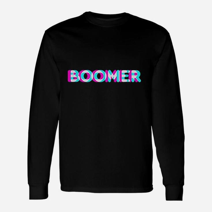 Boomer Meme Anaglyph Type Baby Boomer Proud Generation Long Sleeve T-Shirt