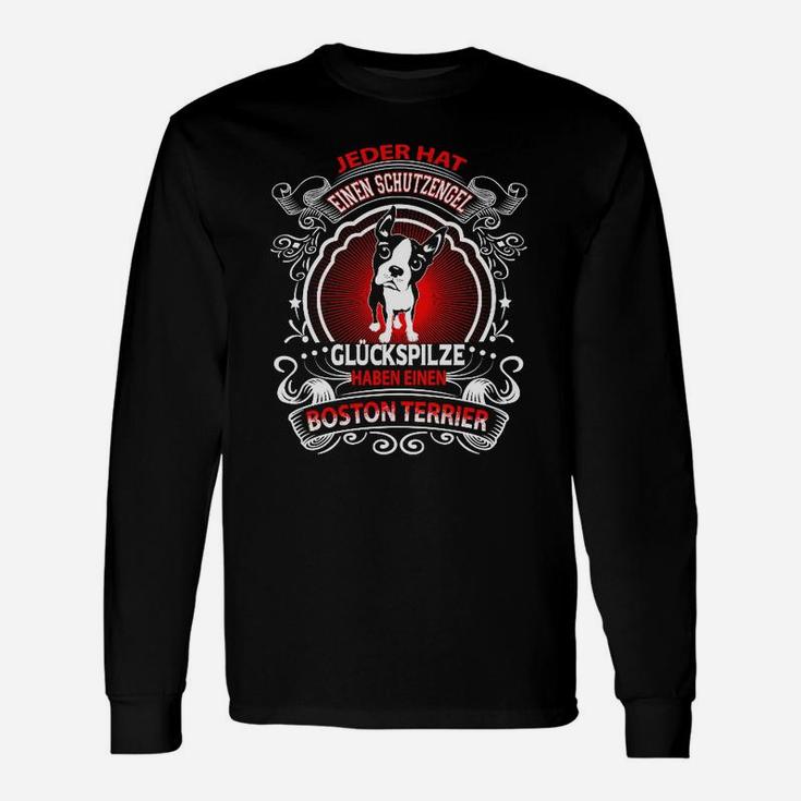 Boston Terrier Langarmshirts Schutzengel - Glockspitze Lustiges Hundeliebhaber Tee