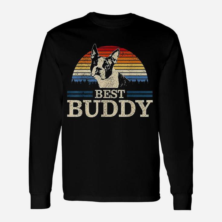 Boston Terrier Vintage Best Buddy Dog Lover Long Sleeve T-Shirt