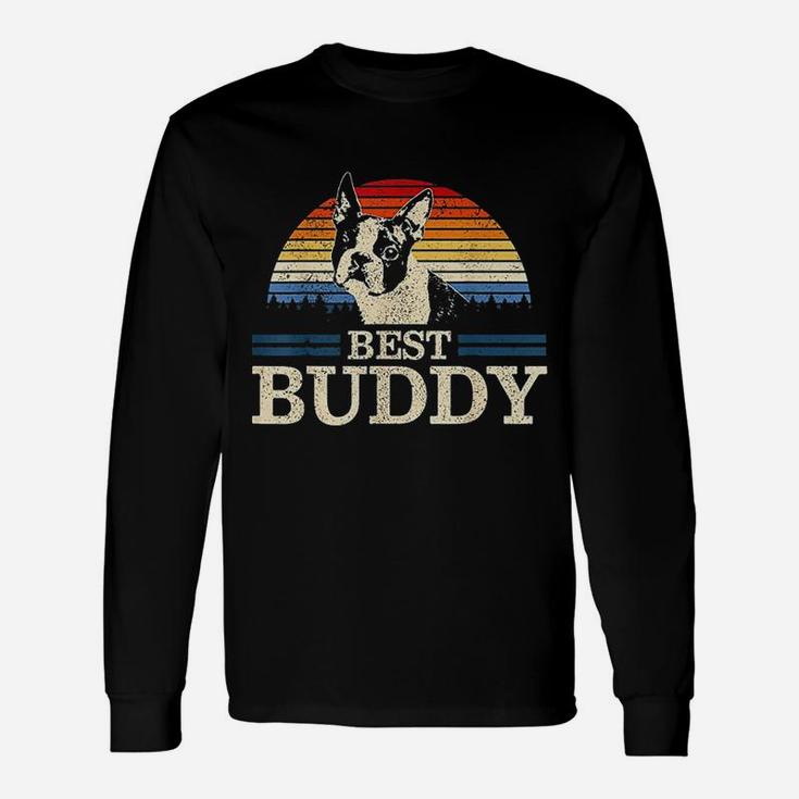 Boston Terrier Vintage Best Buddy Long Sleeve T-Shirt