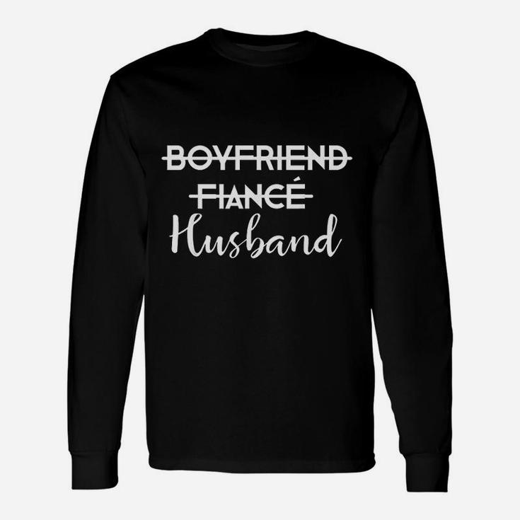 Boyfriend Fiance Husband Newlywed Couples Honeymoon Long Sleeve T-Shirt