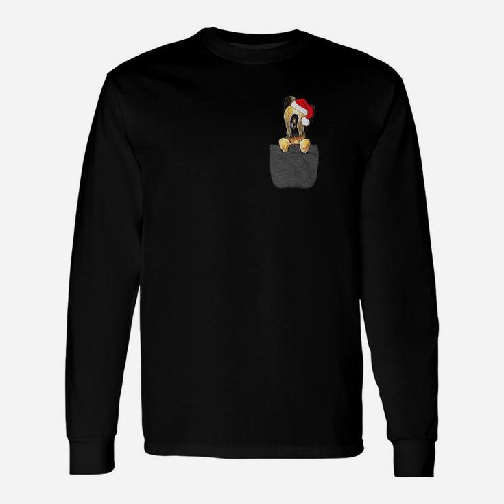 Briard Dog Santa Hat In Your Pocket Christmas Long Sleeve T-Shirt