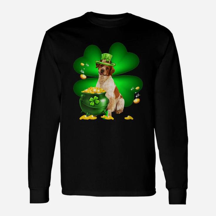 Brittany Shamrock St Patricks Day Irish Great Dog Lovers Long Sleeve T-Shirt