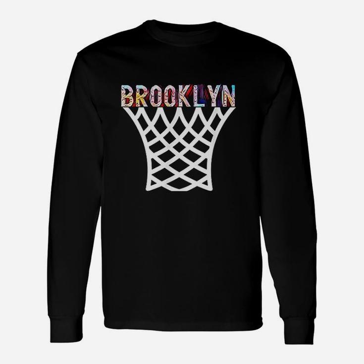 Brooklyn Basketball Game Nets Fan Retro Vintage Bball Sport Long Sleeve T-Shirt