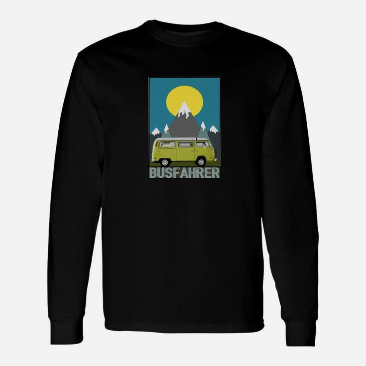 Busfahrer Retro Langarmshirts Sonnenuntergang & Fahrzeugdesign